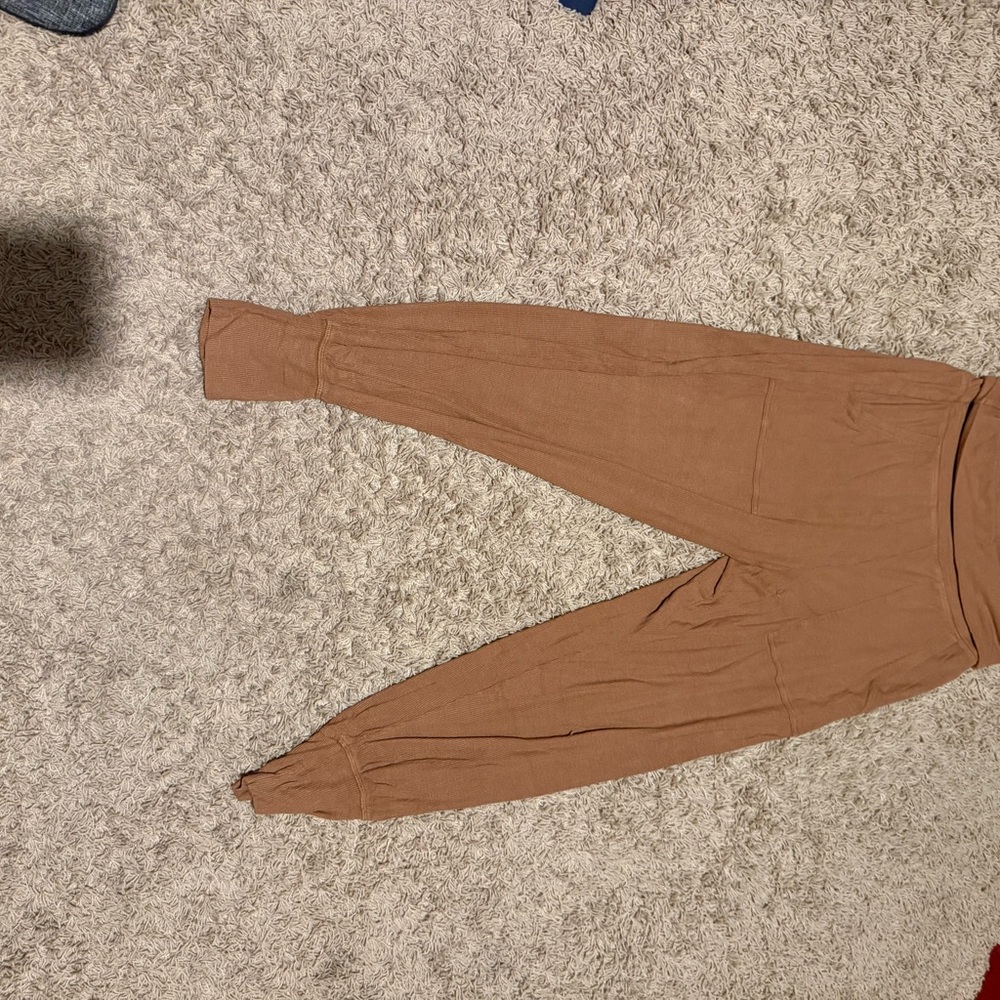 Aerie Light Brown Ribbed Fabric